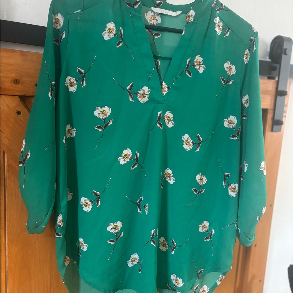 Lush Green Floral Blouse